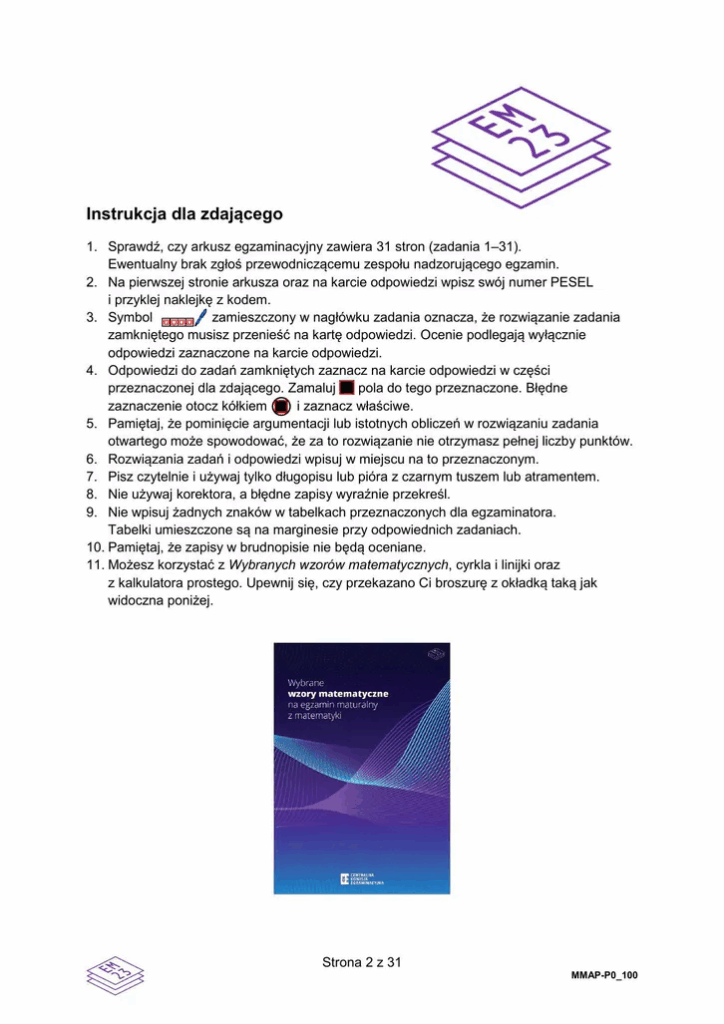 Matura 2025 z MATEMATYKI POZIOM PODSTAWOWY. ARKUSZ CKE 2 image 3