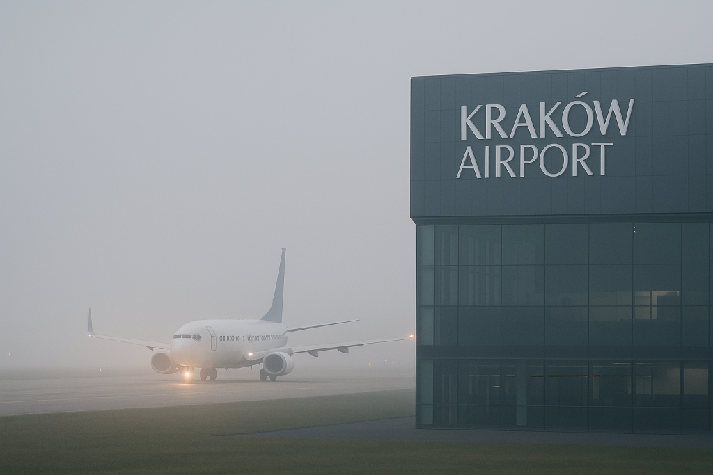 Mgła paraliżuje Kraków Airport. Twój lot przekierowany? Sprawdź, co dalej Kraków mgła
